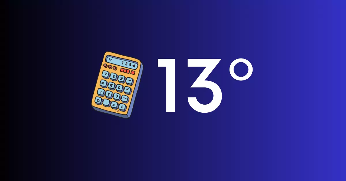 banner preto e azul com o desenho de uma calculadora e décimo terceiro em formato de número