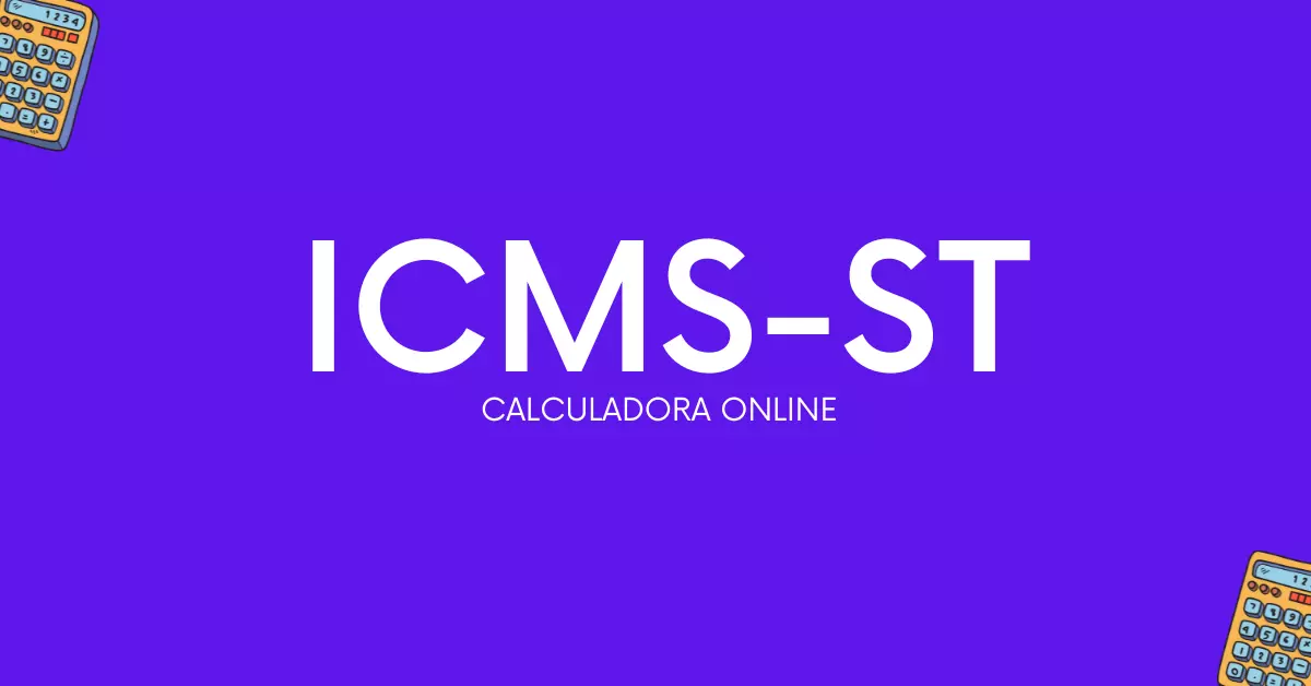 banner com fundo azul escrito ICMS-ST e calculadora online