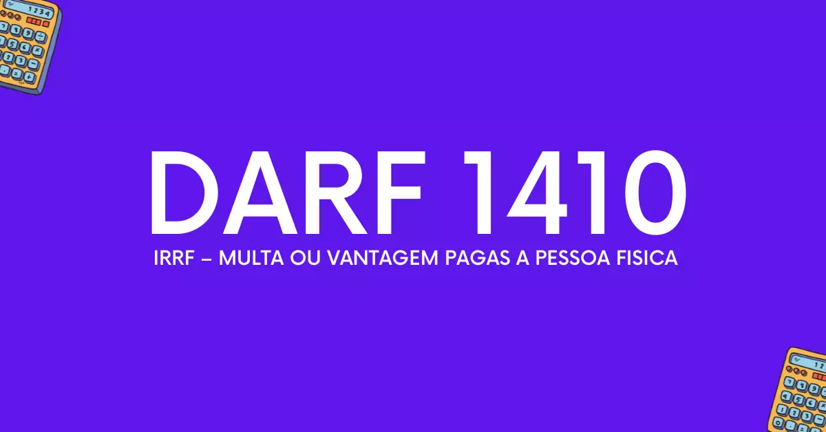 banner azul escrito DARF 1410 e o seu significado