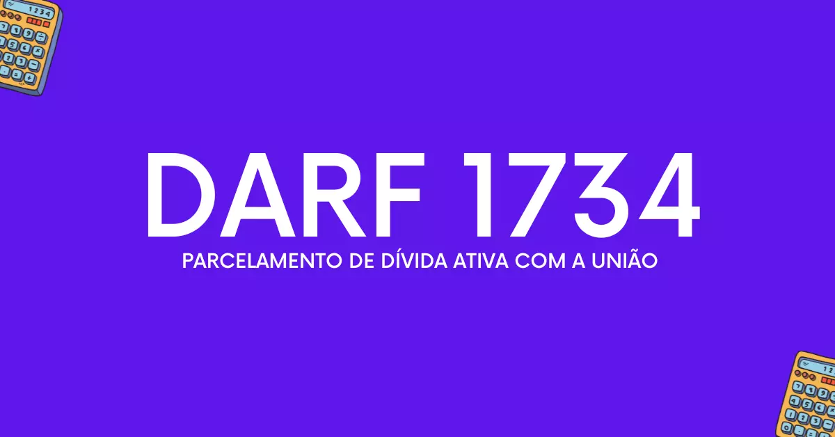banner azul escrito DARF 1734 e um texto
